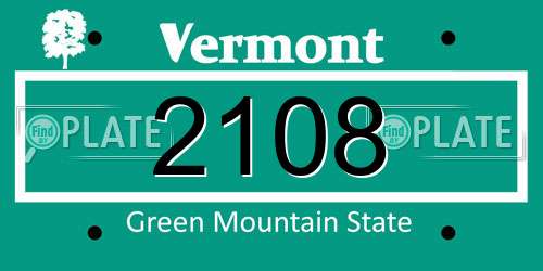2108 Vermont License Plate