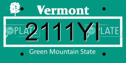 2111YI Vermont License Plate