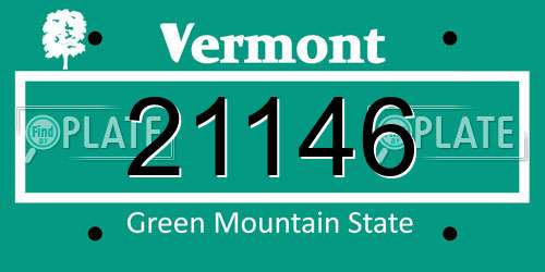 21146 Vermont License Plate