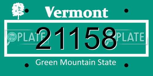 21158 Vermont License Plate