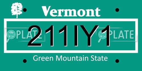 211IY1 Vermont License Plate