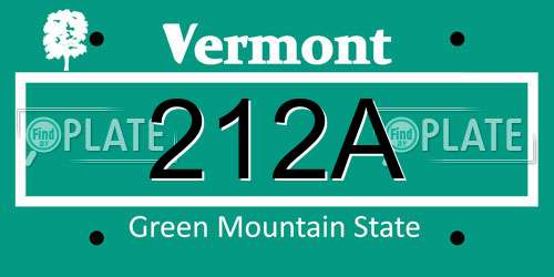 212A Vermont License Plate