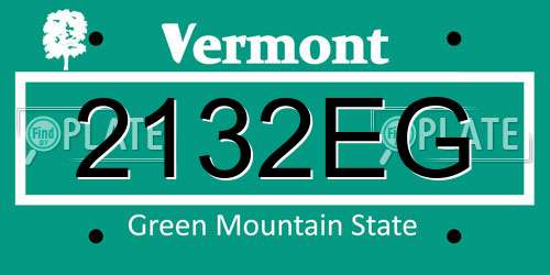 2132EG Vermont License Plate