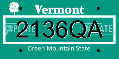 2136QA Vermont License Plate