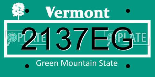 2137EG Vermont License Plate