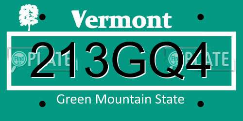 213GQ4 Vermont License Plate
