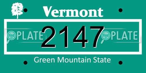2147 Vermont License Plate