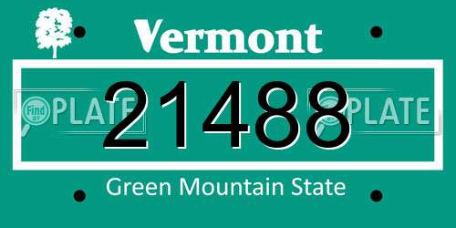 21488 Vermont License Plate