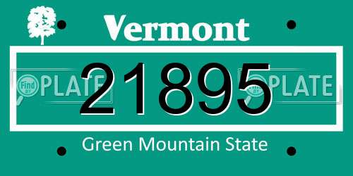 21895 Vermont License Plate