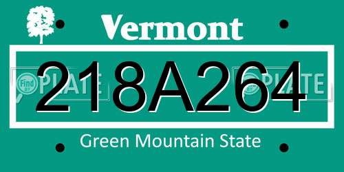 218A264 Vermont License Plate