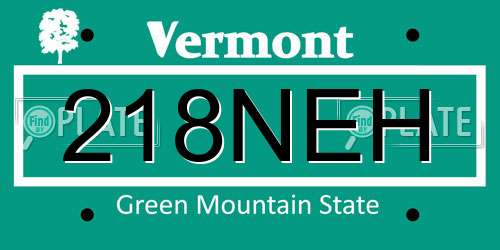 218NEH Vermont License Plate