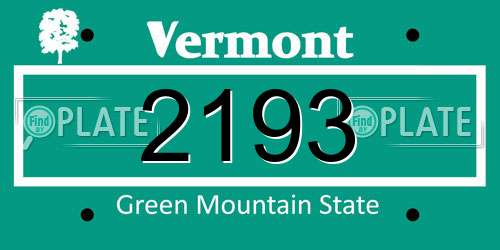 2193 Vermont License Plate
