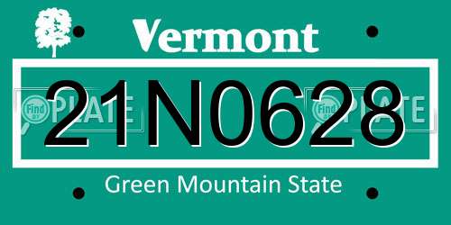 21N0628 Vermont License Plate