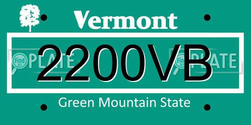 2200VB Vermont License Plate