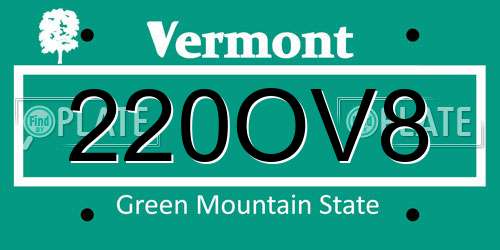 220OV8 Vermont License Plate