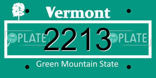 2213 Vermont License Plate