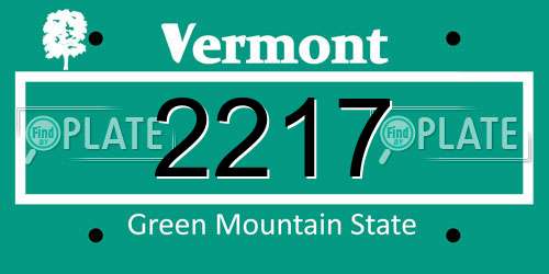 2217 Vermont License Plate