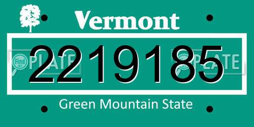 2219185 Vermont License Plate
