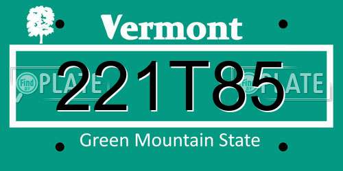 221T85 Vermont License Plate