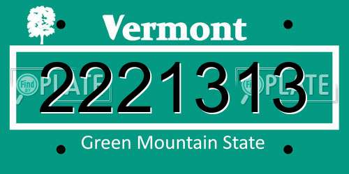 2221313 Vermont License Plate