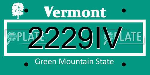 2229IV Vermont License Plate