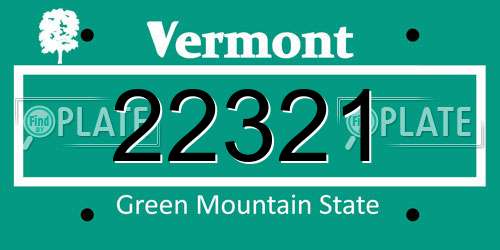 22321 Vermont License Plate