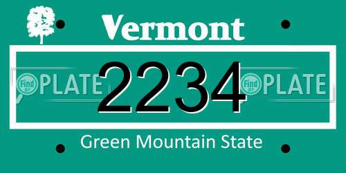 2234 Vermont License Plate