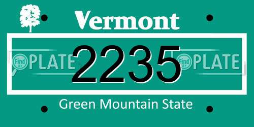 2235 Vermont License Plate