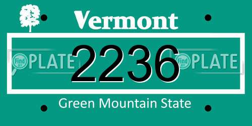 2236 Vermont License Plate
