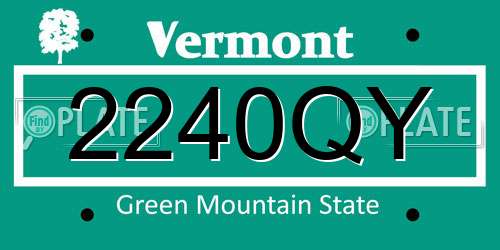 2240QY Vermont License Plate