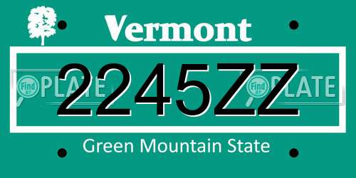 2245ZZ Vermont License Plate