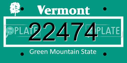 22474 Vermont License Plate