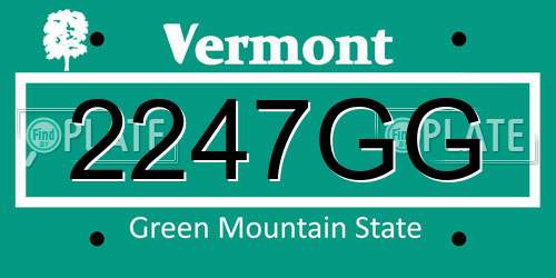 2247GG Vermont License Plate