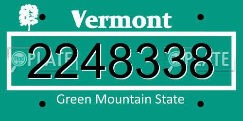 2248338 Vermont License Plate