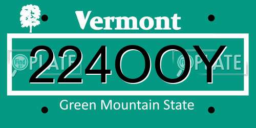 224OOY Vermont License Plate