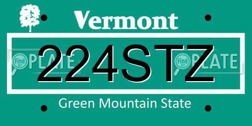 224STZ Vermont License Plate