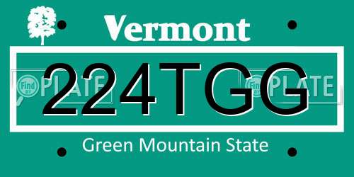 224TGG Vermont License Plate