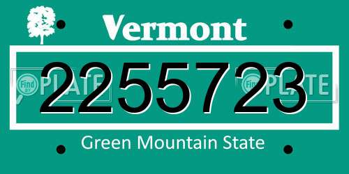 2255723 Vermont License Plate