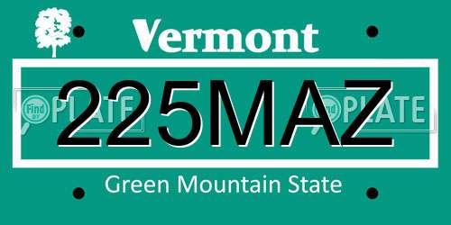 225MAZ Vermont License Plate