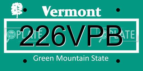 226VPB Vermont License Plate