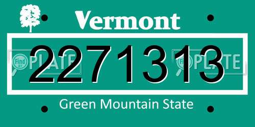 2271313 Vermont License Plate