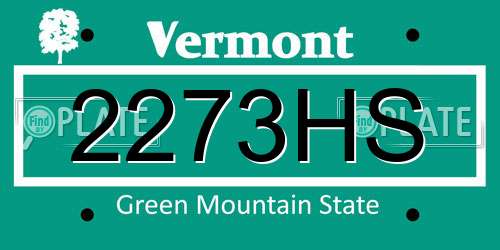 2273HS Vermont License Plate
