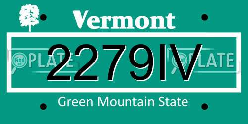 2279IV Vermont License Plate