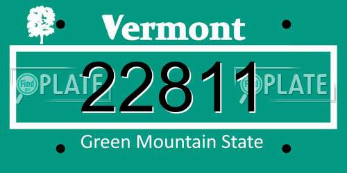 22811 Vermont License Plate