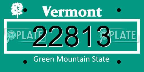 22813 Vermont License Plate