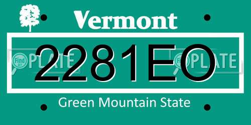 2281EO Vermont License Plate
