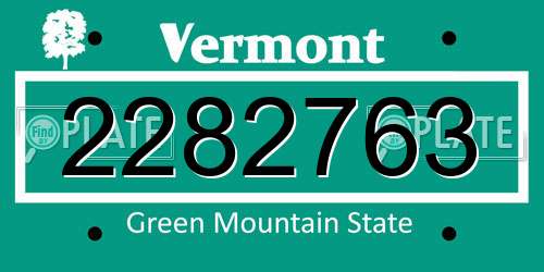 2282763 Vermont License Plate