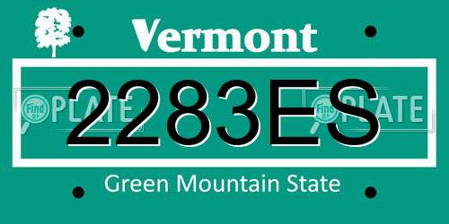 2283ES Vermont License Plate