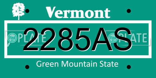 2285AS Vermont License Plate