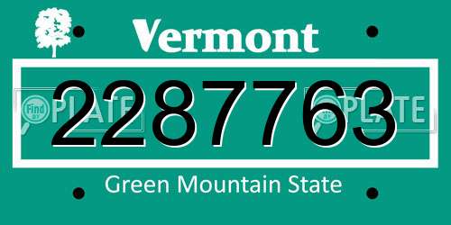 2287763 Vermont License Plate